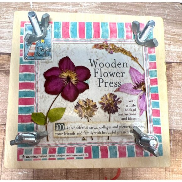 Wooden Flower Press For Crafting & Scrapbooking 4'' x 4'' - Picture 1 of 5
